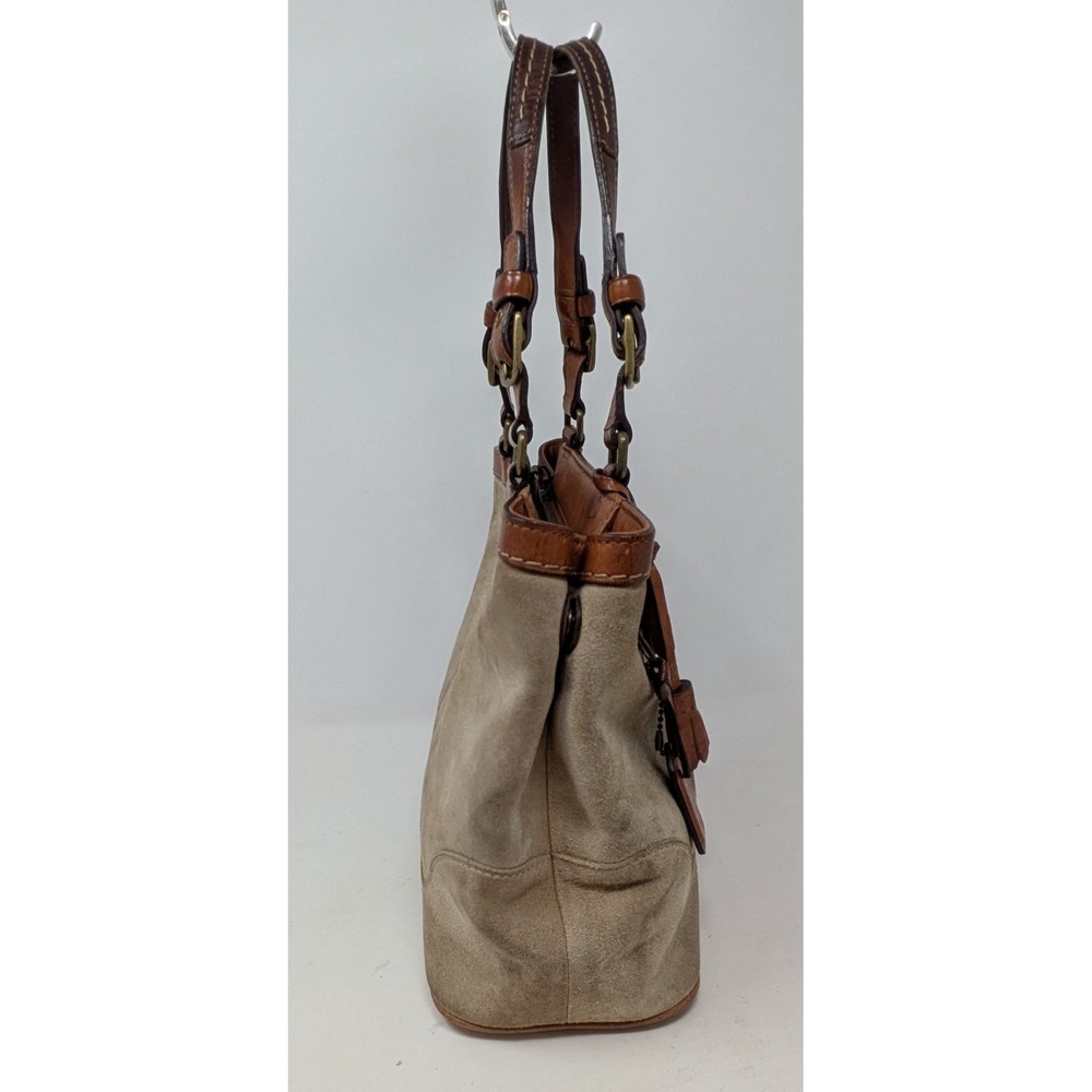 Vintage Coach 7476 Hampton Suede Tassel Satchel Bag Purse Camel Tan -*READ* - Picture 4 of 16